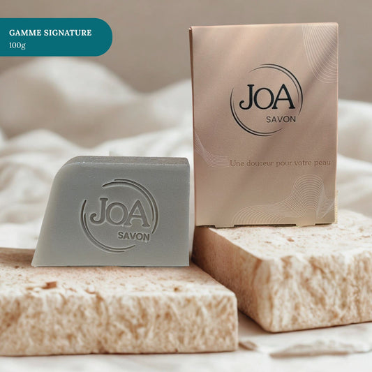 Savon Boue de la Mer Morte Joa Savon gamme Signature 100g avec packaging élégant