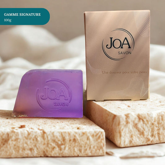 Savon Lavande Joa Savon gamme Signature 100g avec packaging élégant