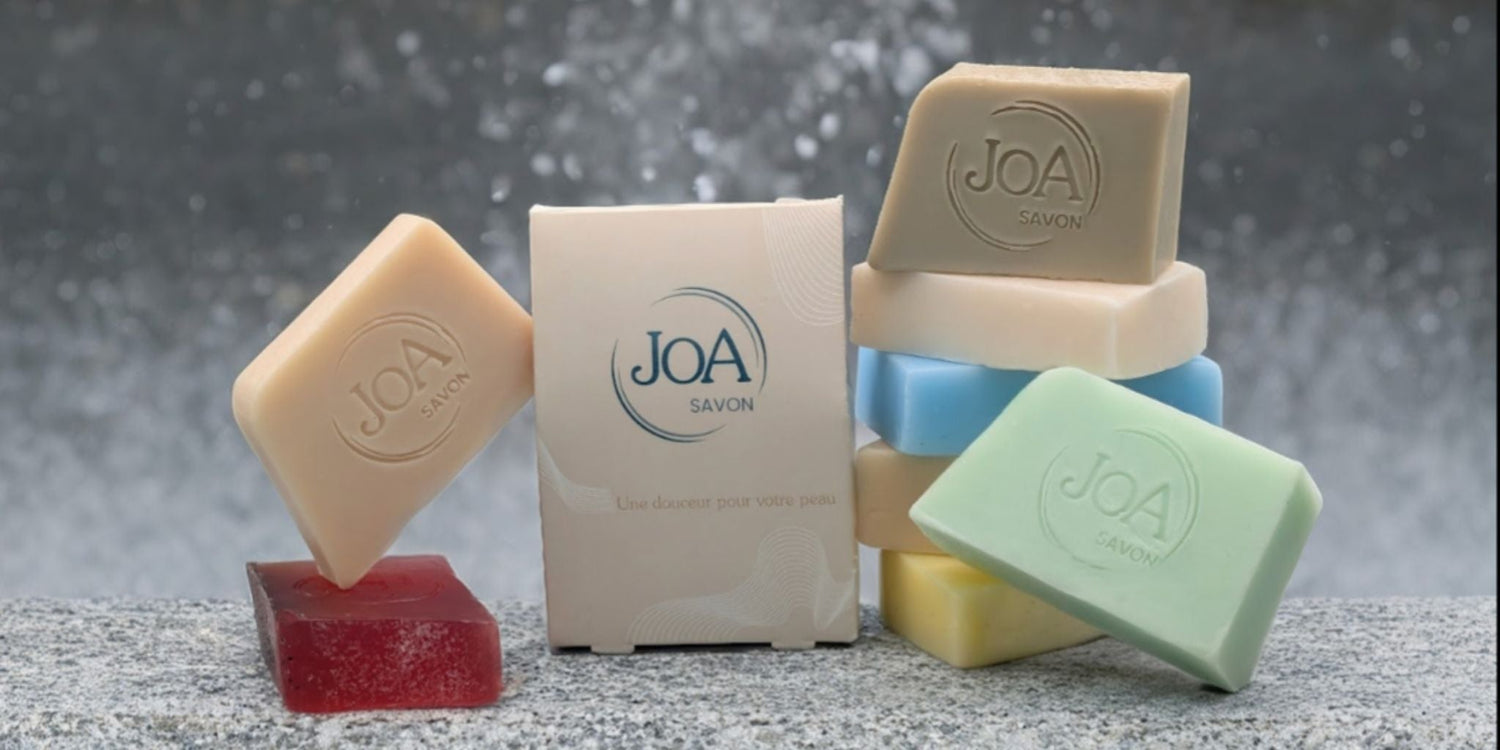 Savons solides hydratants Joa Savon – coupe à la main, enrichis à 30 % de glycérine végétale