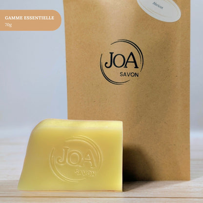 Savon Abricot Joa Savon gamme Essentielle 70g avec packaging minimaliste