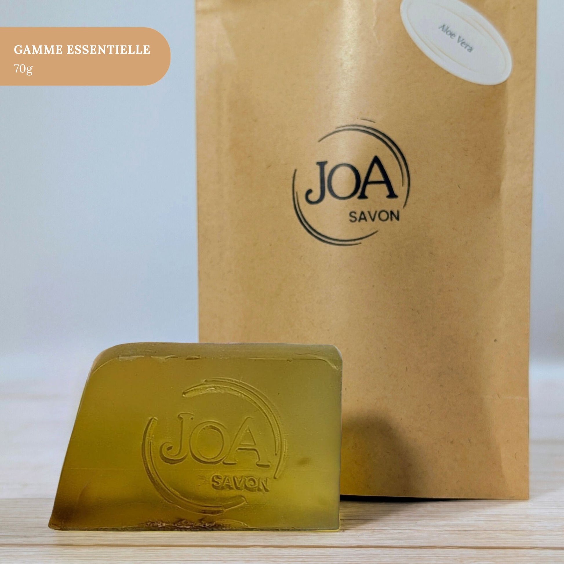 Savon Aloe Vera Joa Savon gamme Essentielle 70g avec packaging minimaliste