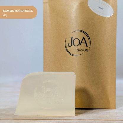Savon Argan Joa Savon gamme Essentielle 70g avec packaging minimaliste