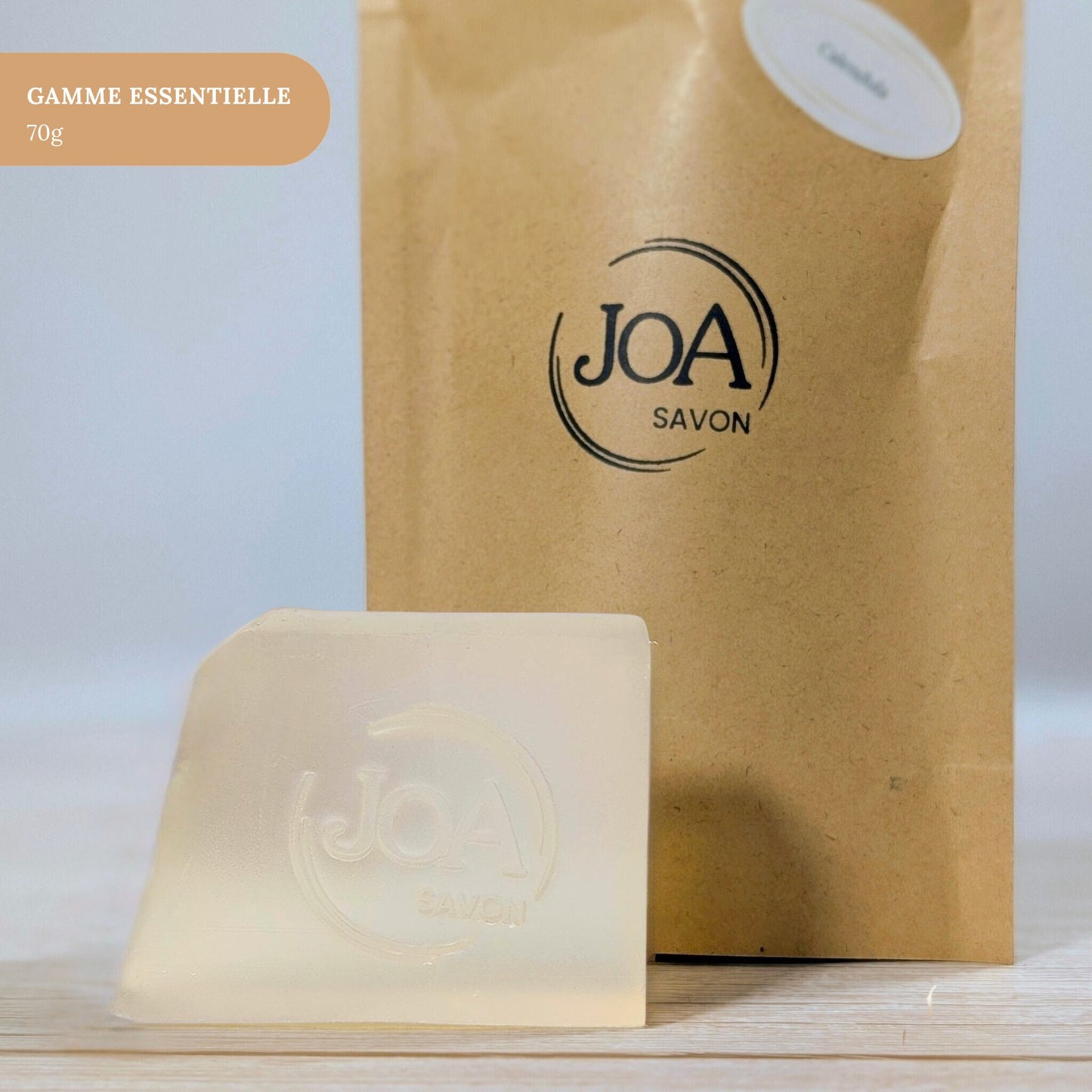 Savon Calendula Joa Savon gamme Essentielle 70g avec packaging minimaliste