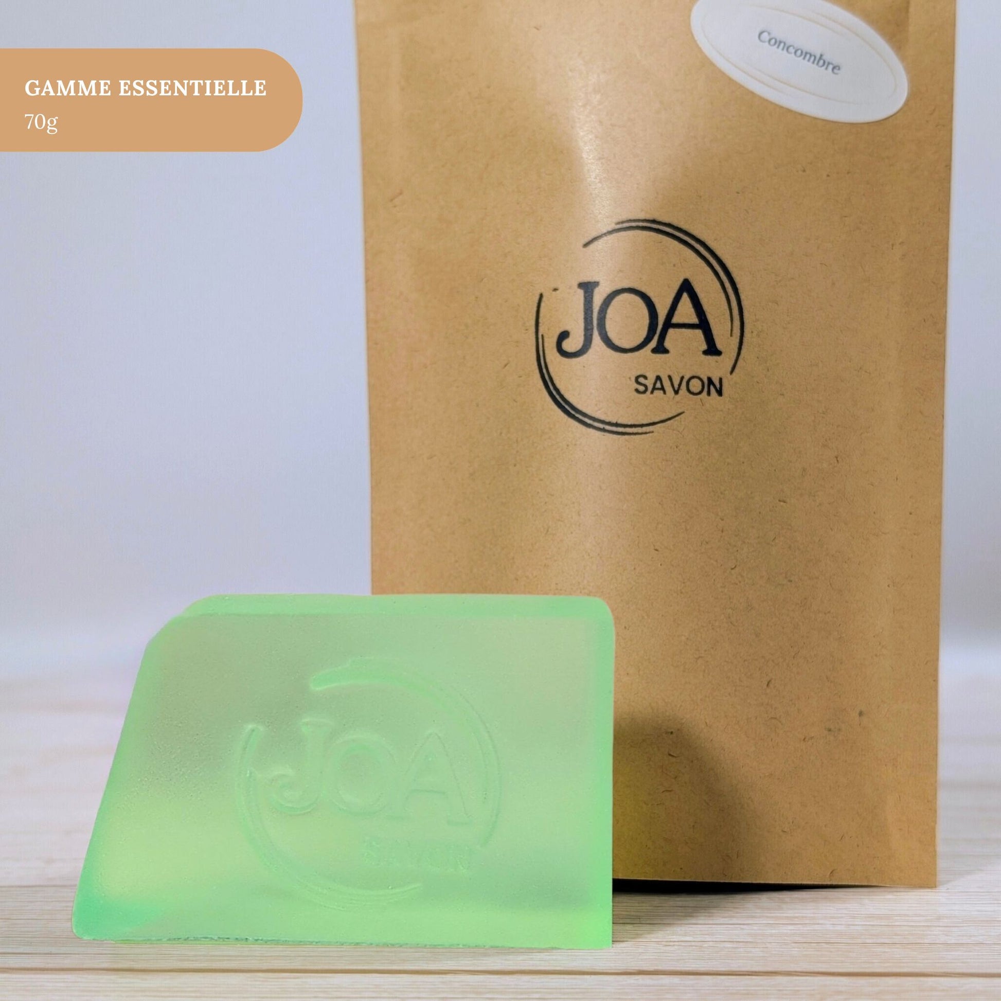 Savon Concombre Joa Savon gamme Essentielle 70g avec packaging minimaliste