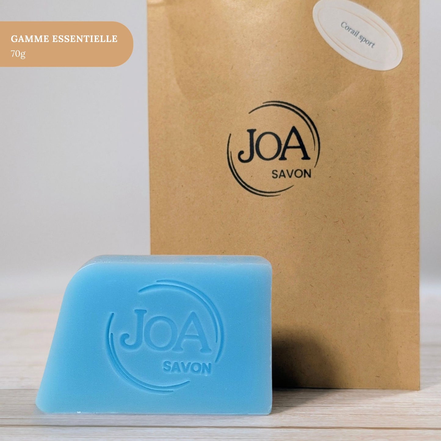 Savon Corail Sport Joa Savon gamme Essentielle 70g avec packaging minimaliste