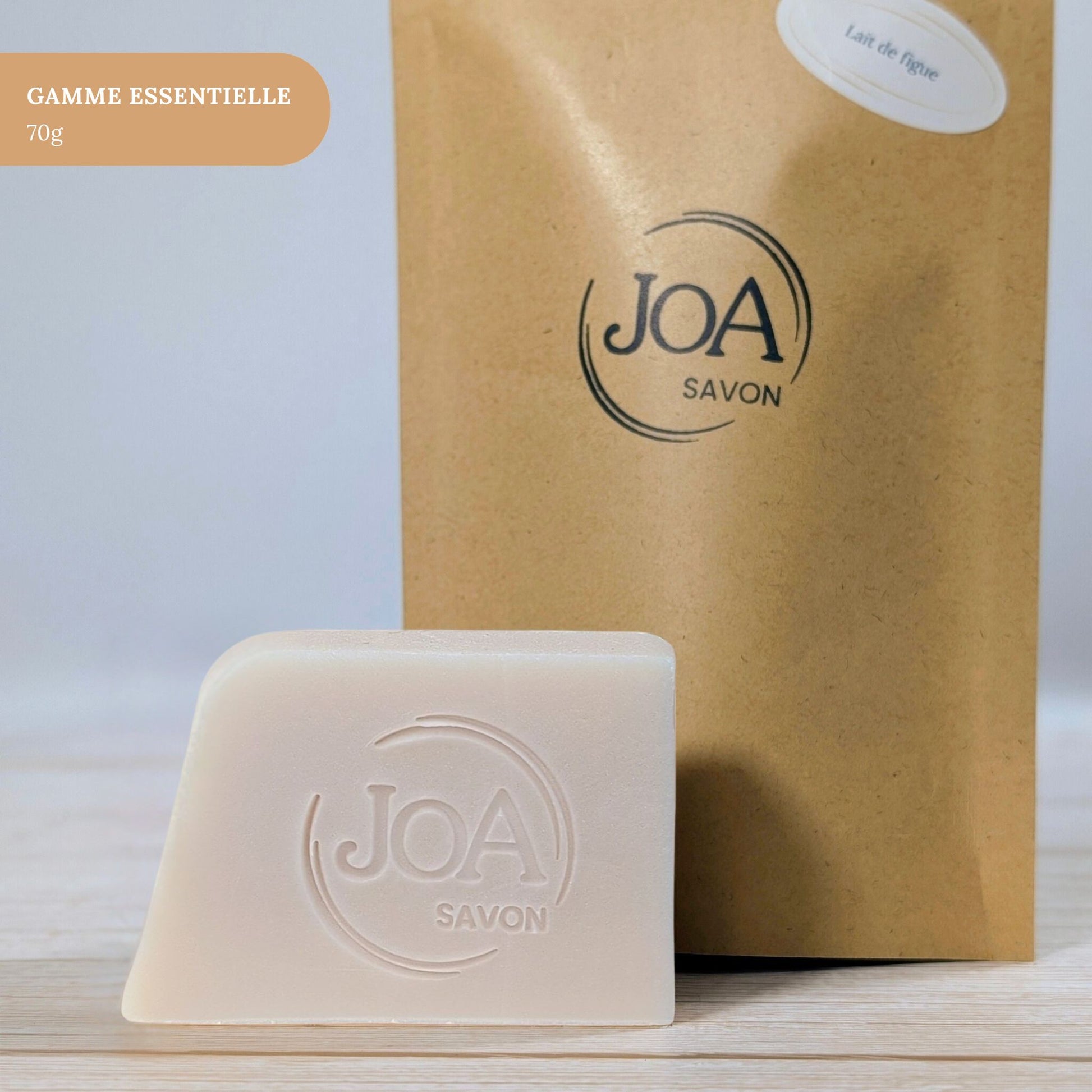 Savon Lait de Figue Joa Savon gamme Essentielle 70g avec packaging minimaliste