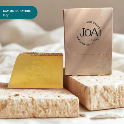 Savon Orange Pamplemousse Joa Savon gamme Signature 100g avec packaging élégant