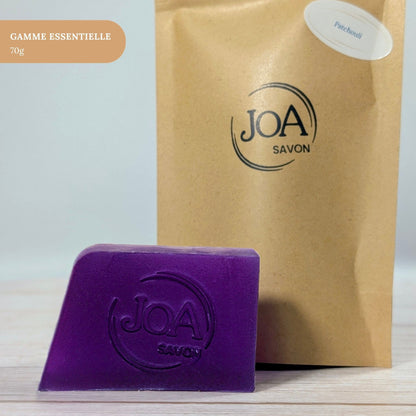 Savon Patchouli Joa Savon gamme Essentielle 70g avec packaging minimaliste