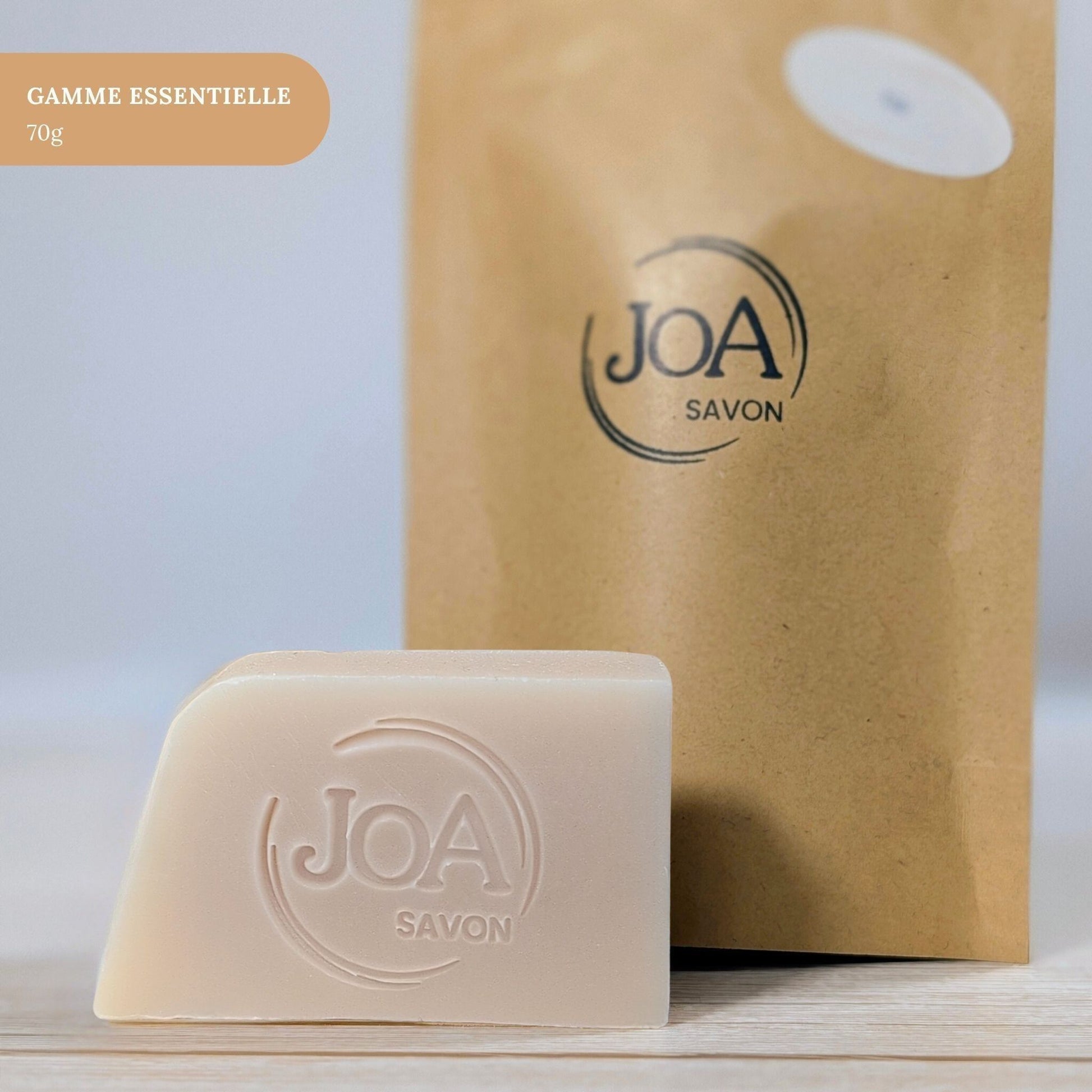 Savon Talc Joa Savon gamme Essentielle 70g avec packaging minimaliste