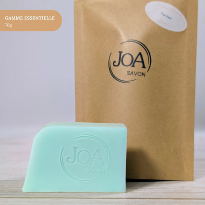 Savon Tea Tree Joa Savon gamme Essentielle 70g avec packaging minimaliste