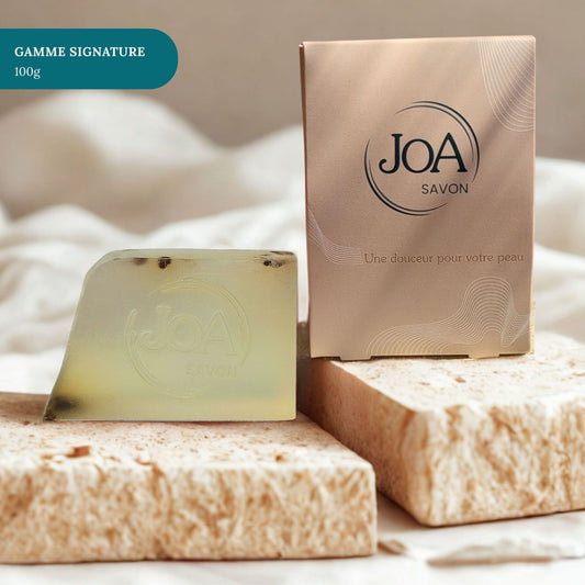 Savon Thé Vert Joa Savon gamme Signature 100g avec packaging élégant